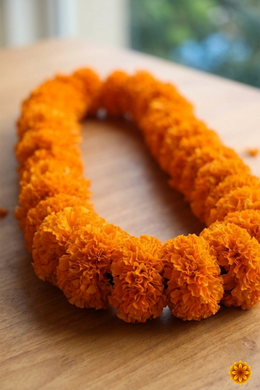 Fresh Genda Mala For Pooja
